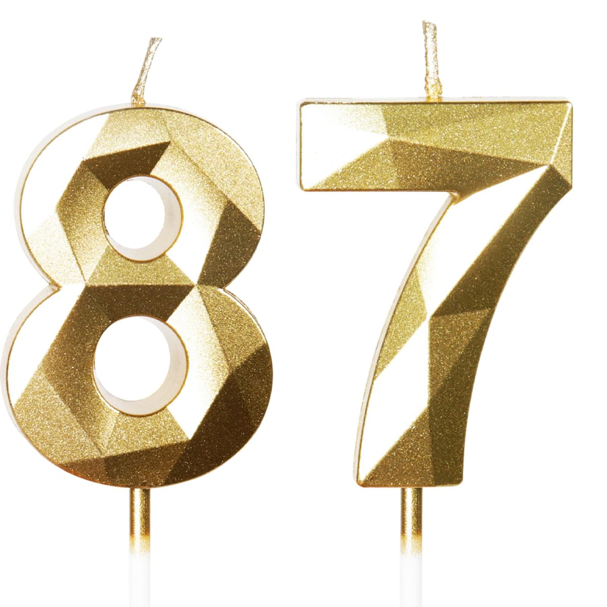 Yiran 50th Birthday Candles, Gold Number 50 Happy Birthday Candles, Cake Topper Decorations for Birthday Party, Wedding Anniversary Celebration Supply — view 248