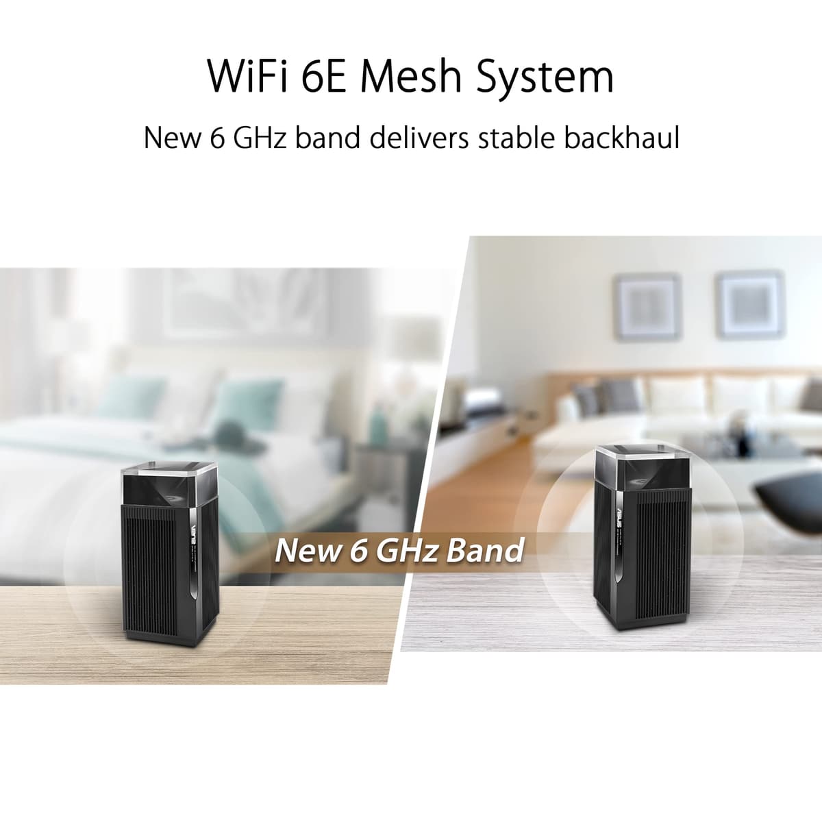 Asus ET12 AXE11000 Whole-Home Tri-band Mesh WiFi 6E System Coverage up to 610 Sq. Mtr/6,000 Sq. ft.,11Gbps WiFi, 3 SSIDs, free security & parental controls, Dual 2.5G ports LAN Aggregation 1 pack — view 3