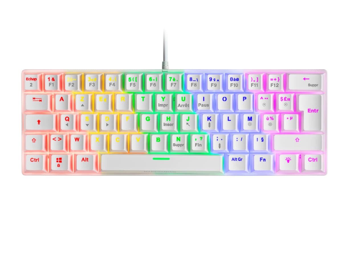 Mars Gaming MKPRO, US, Teclado Mecánico Gaming Completo, RGB Chroma, Switches Hot-Swap Mecánicos, Antighosting, Rueda de Control, Software, Multiplataforma, Switch Silent, Blanco — view 51