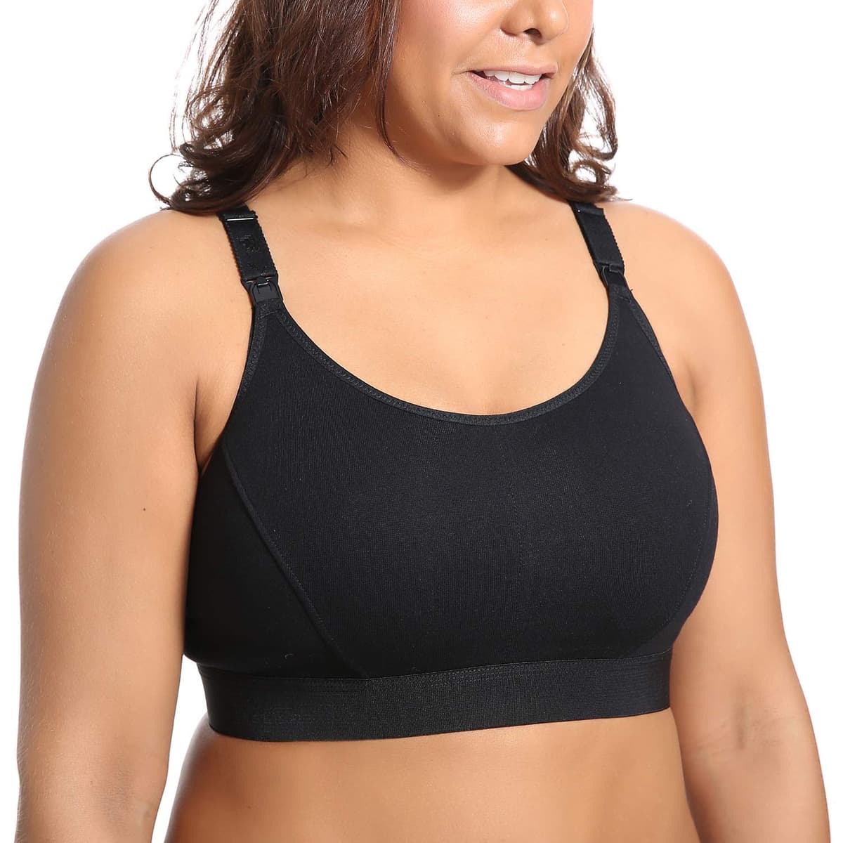 Gratlin Women's Nursing Bras Maternity Plus Size Breastfeeding Cotton Sleep Nursing Sports Bra — view 3