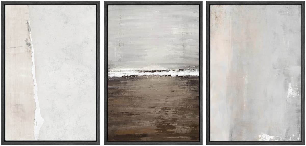 SIGNWIN Framed Canvas Print Wall Art Set Coastal Serenity Abstract Seaside Illustrations Modern Art Decorative Rustic Calm/Zen for Living Room, Bedroom, Office - 24"x36"x3 Natural — view 93