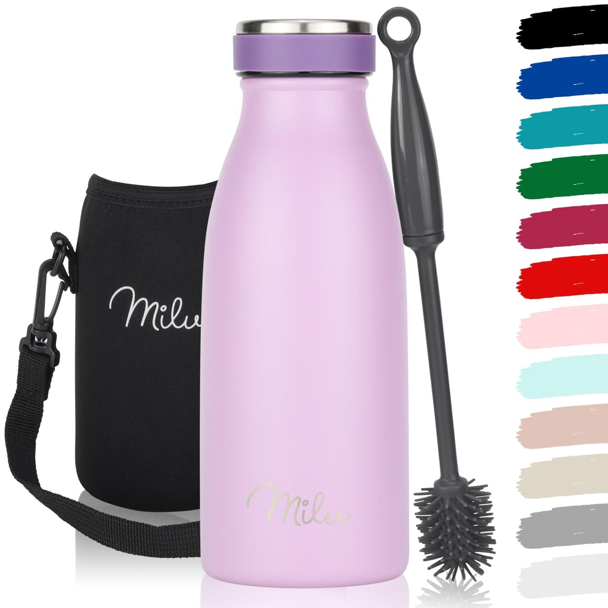 Milu Stainless Steel Drinking Bottle 1500 ml - Insulated Thermo Flask for Water - Leak Proof, Insulated and Double Walled, Carbonated (Granite Navy Blue, 1,5L) — view 58
