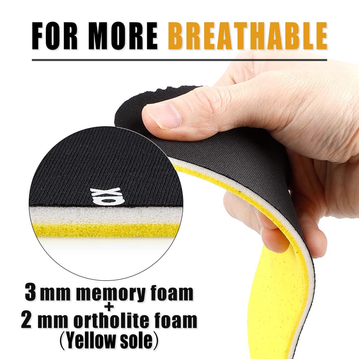 Knixmax Memory Foam Insoles for Men & Women - Comfort Inner Soles Cushioned Shoe Inserts Replacement Innersoles for Trainers, Walking Shoes, Wellies, Boots - UK Size 3UK~13UK — view 5