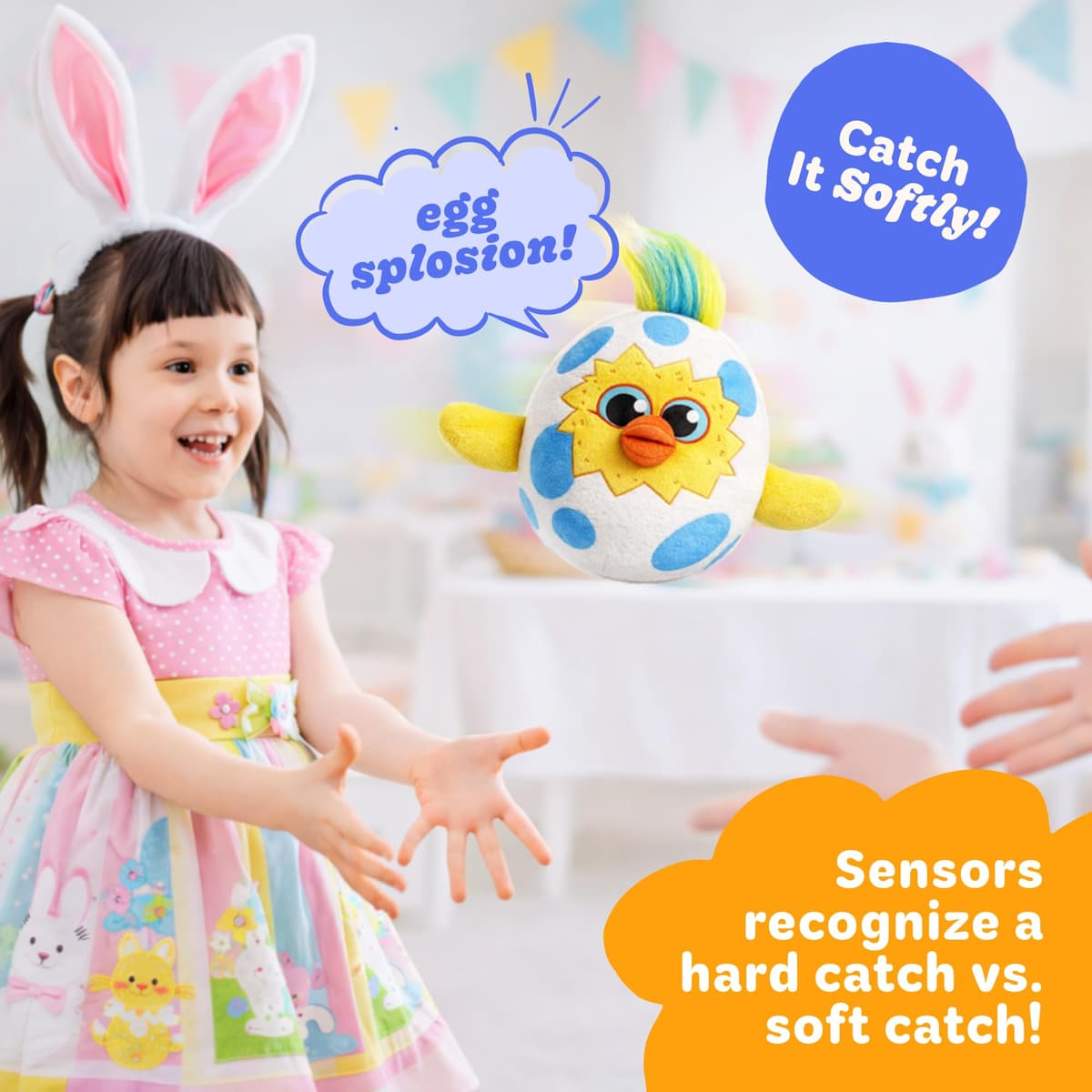 Move2Play, Easter Egg Toss Kids Game | Easter Basket Stuffer & Gift for Kids Ages 3-8+ | Hilarious Indoor/Outdoor Game | Fun Easter Toy for Toddlers, Boys & Girls — view 2