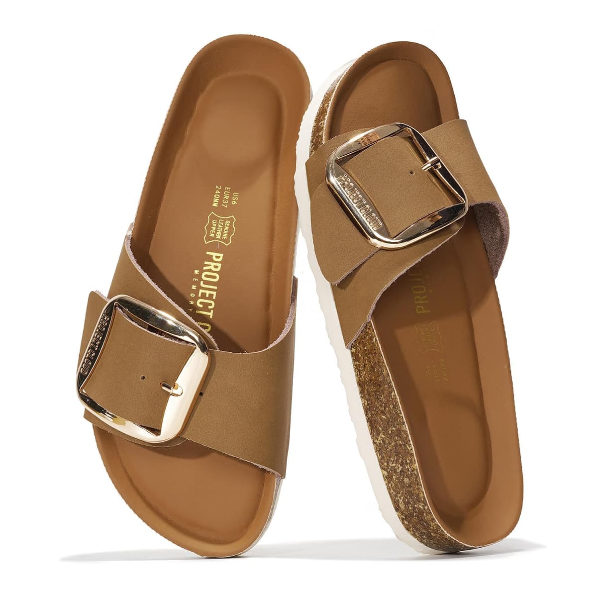 Project Cloud 100% Genuine Leather Sandals Women Dressy Beach Essentials Slides for Women Footwear - Lightweight with Memory Foam Insole Sandals for Women 2026 - Womens Slides — view 5