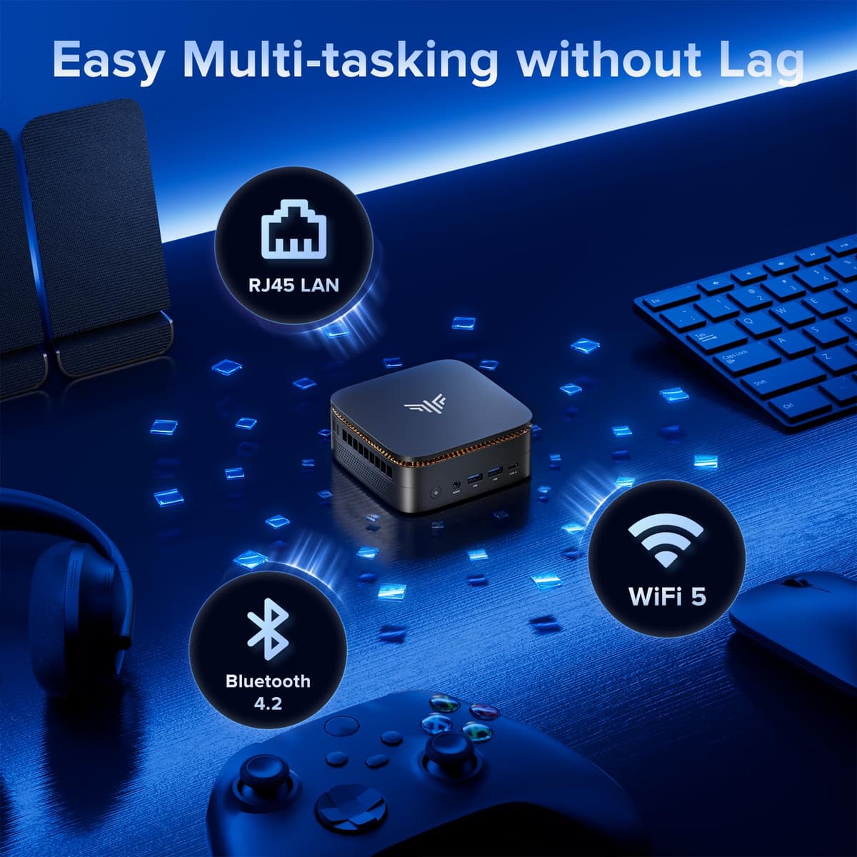 NiPoGi Pinova P1 Mini PC Windows 11 Pro,Mini PC AMD Ryzen 4300U(Up to 3.7 GHz,Βeats N150/N97),16GB RAM 512GB M.2 SSD Mini Computer,Triple 4K@60Hz Display/USB 3.2/Type-C/HDMI/WiFi/BT for Life — view 5