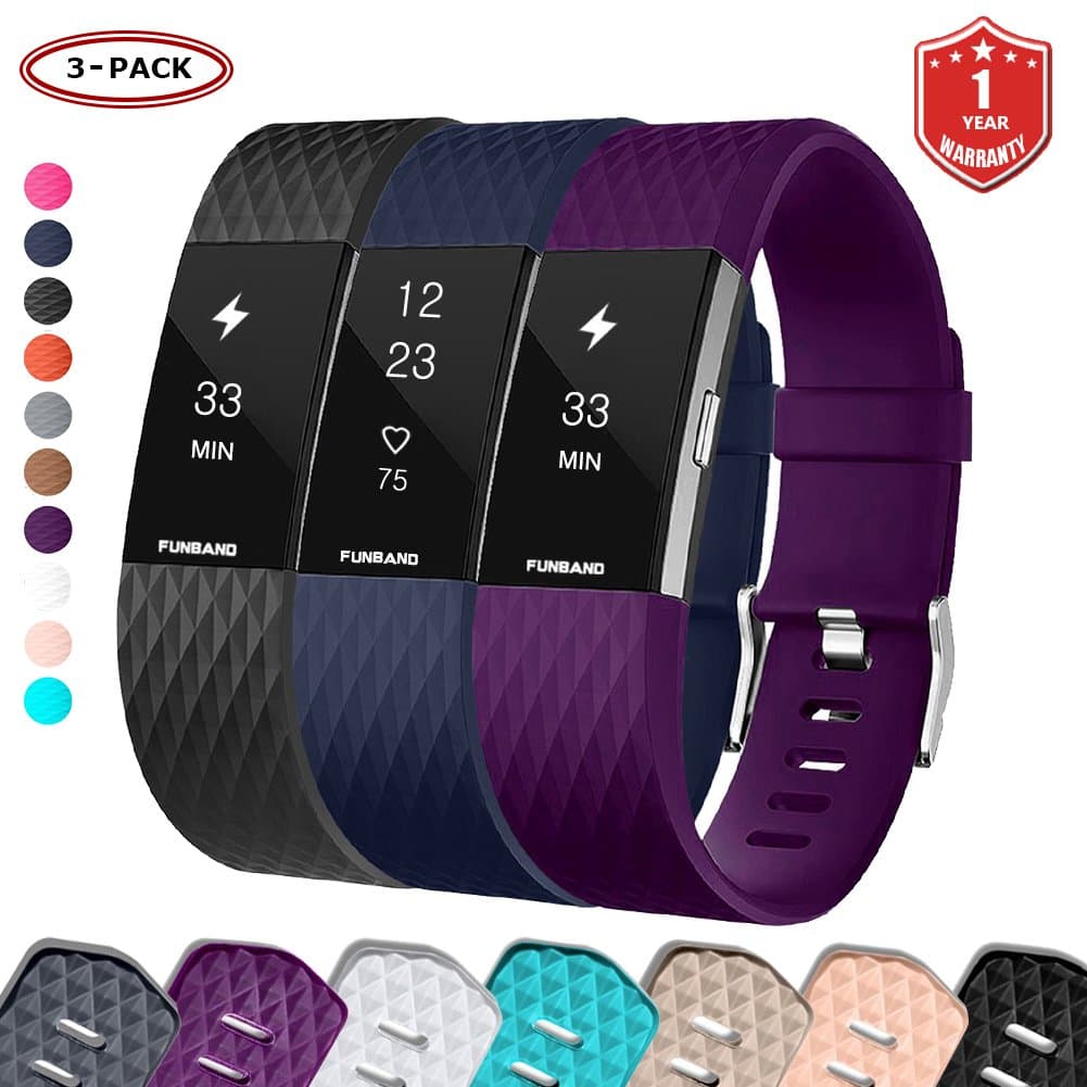 Correa para Fitbit Charge 2, Edición Especial Soft Silicona Deportes Recambio de Pulseras Ajustable Reemplazo Accesorios para Reloj Fitbit Charge 2 Pulsera de Actividad Pequeño y Grande