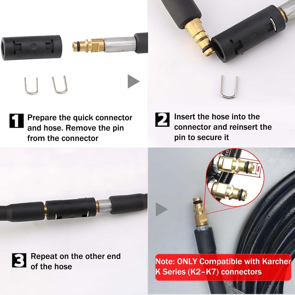 2 Conector de Manguera para Kärcher K2 K3 K4 K5 K6 K7, Adaptador Rápido de Extensión de Limpiadoras a Presión, Repuesto 2.641-721.0, Empalme Manguera M22 14mm IG, Acoplamiento Rápido — view 4
