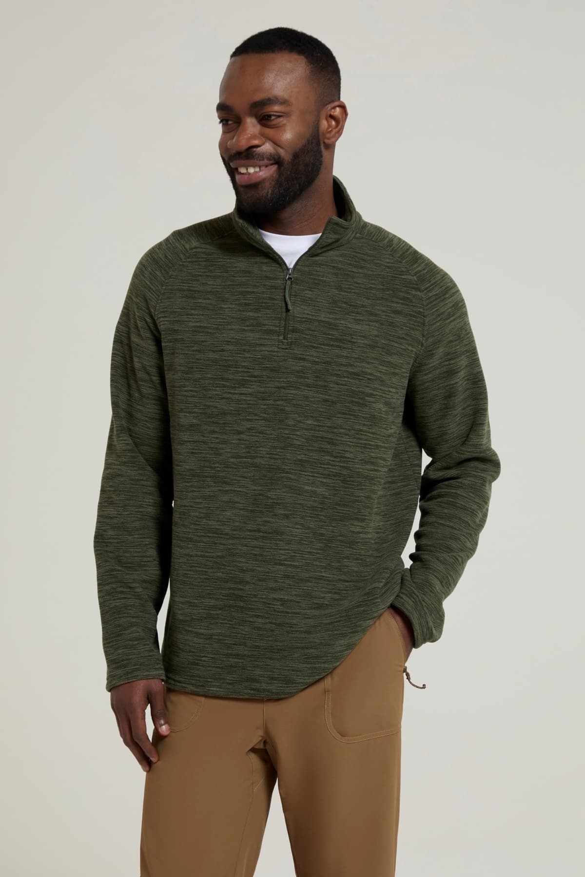 Mountain Warehouse Snowdon Mens Micro Fleece Top - Breathable Antipill, Half Zip Collar Sweater, Quick Drying Smooth Pullover - For Spring Summer & Outdoors — view 2