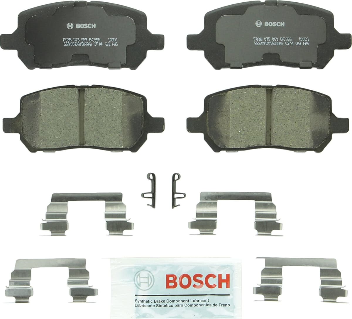 Bosch BC914 QuietCast Premium Ceramic Disc Brake Pad Set For: Acura ILX; Honda Accord, Civic, CR-V, Element, Fit, Front — view 161