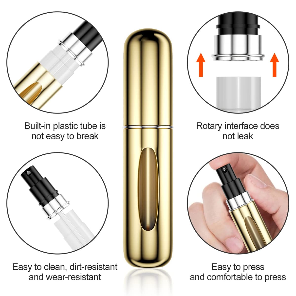 Newaner 6 piezas 5ML Atomizador Perfume Recargable, Mini botella rociadora portátil, Rociador de botella de perfume con ventana, Perfecto para caminar, viajar, salir de noche y fiestas. — view 5