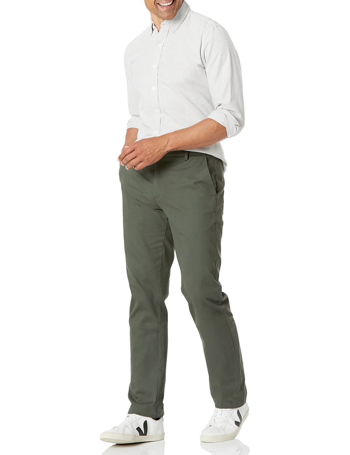 Amazon Essentials Men's Straight Fit Wrinkle-Resistant Flat-Front Casual Chino Trousers — view 4