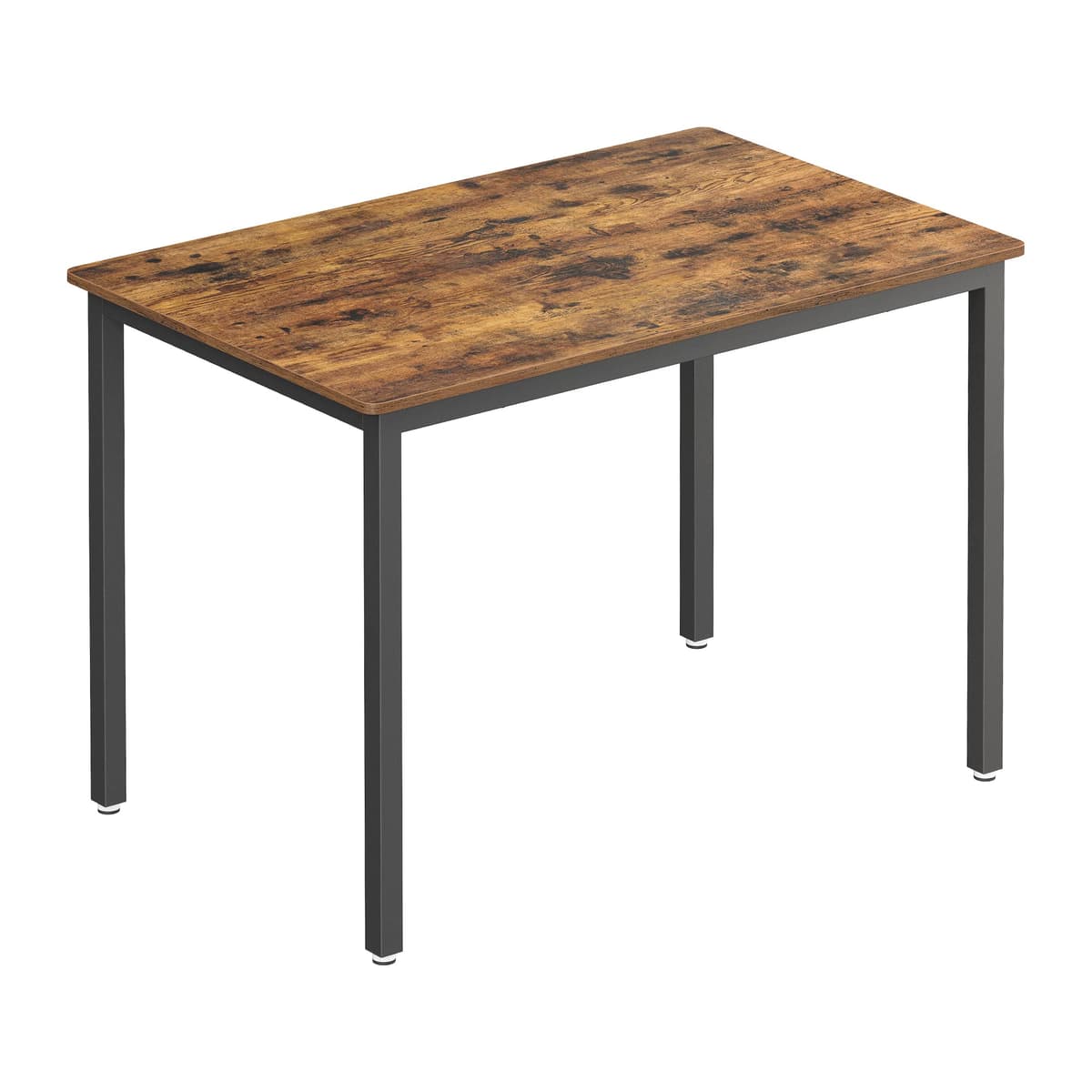 VASAGLE Dining Table, Kitchen Table, 70 x 110 x 77 cm, Dining Table for 4 People, Living Room Desk, for Dining Room, Kitchen, Industrial, Rustic Brown and Black KDT081B01 Rustic Brown + Black without Benches