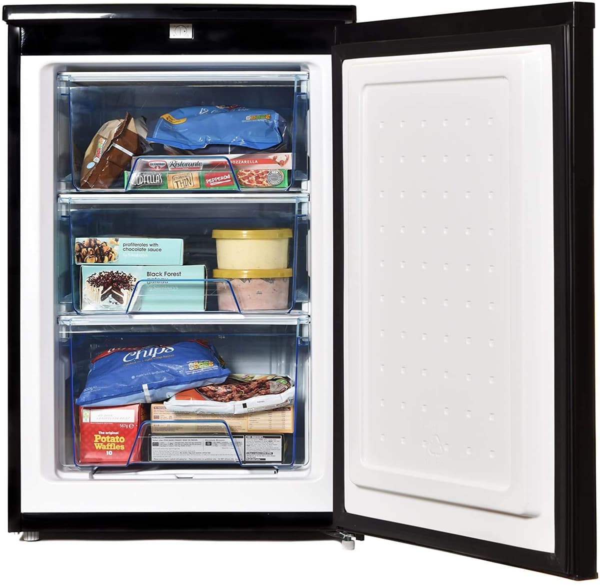 Igenix Freestanding Under Counter Larder Fridge & Freezer Set, Reversible Doors, 55 cm Wide, Black, 136 liters — view 4
