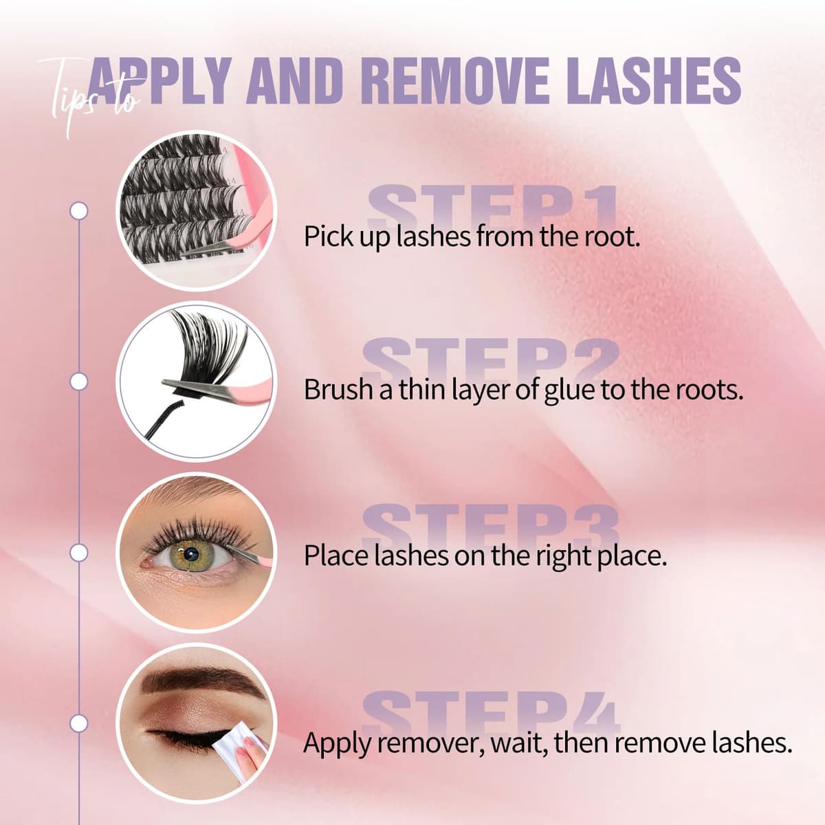 Sixstarhair Eyelashes Individual Kit Wispy Cluster Lashes with Lash Glue and Remover, Tweezers, Natural Individual Lashes Kit 448Pcs DIY Eyelash Extension Kit 4 Styles Lash Clusters Book 10-16mm — view 6
