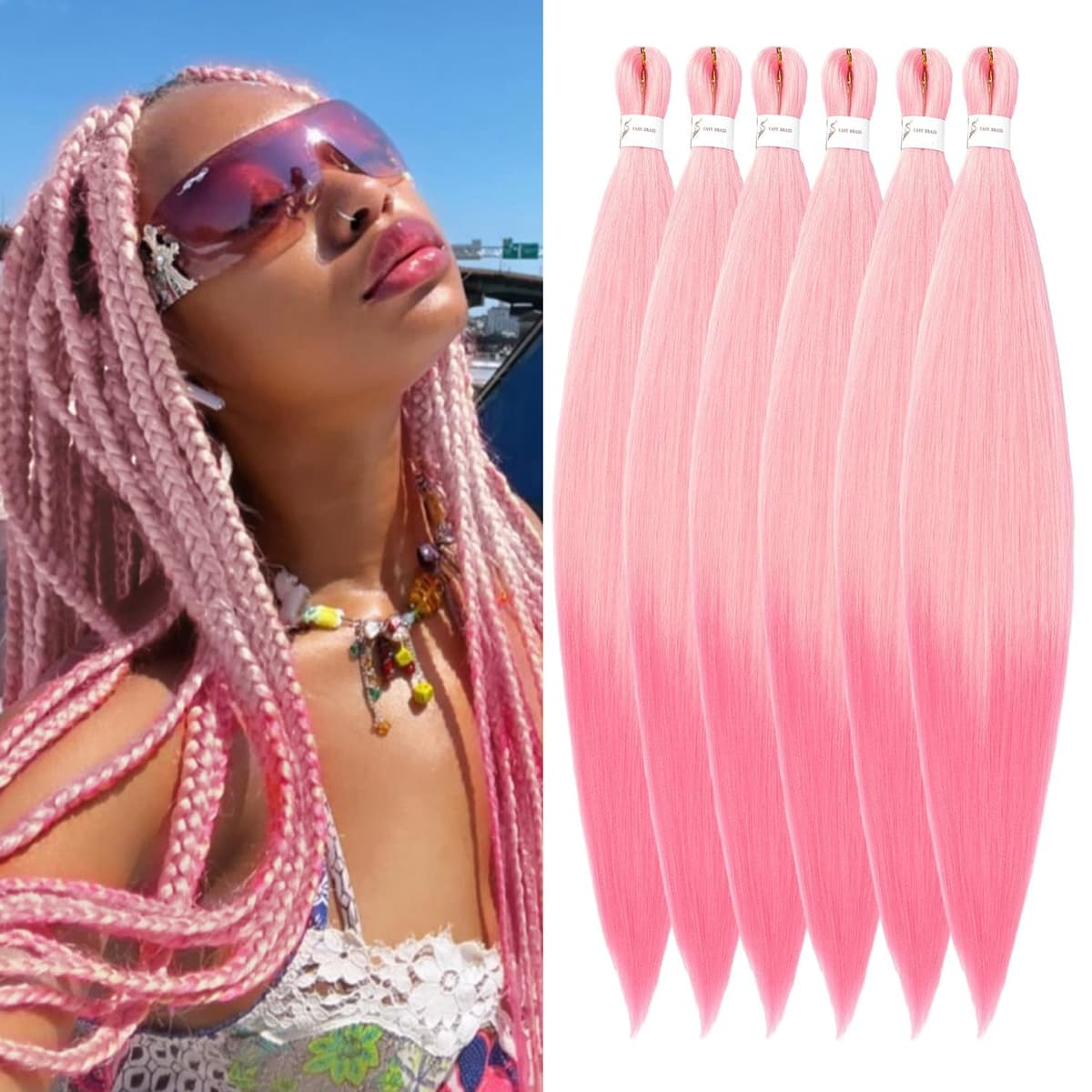 YDDM Capelli Per Treccine Africane Azul Extension Treccine Texture Yaki Easy Install per Principianti 26 Pollici 3 Pezzi Capelli Leggeri e Naturali per Box Braids, Twist e Crochet — view 88
