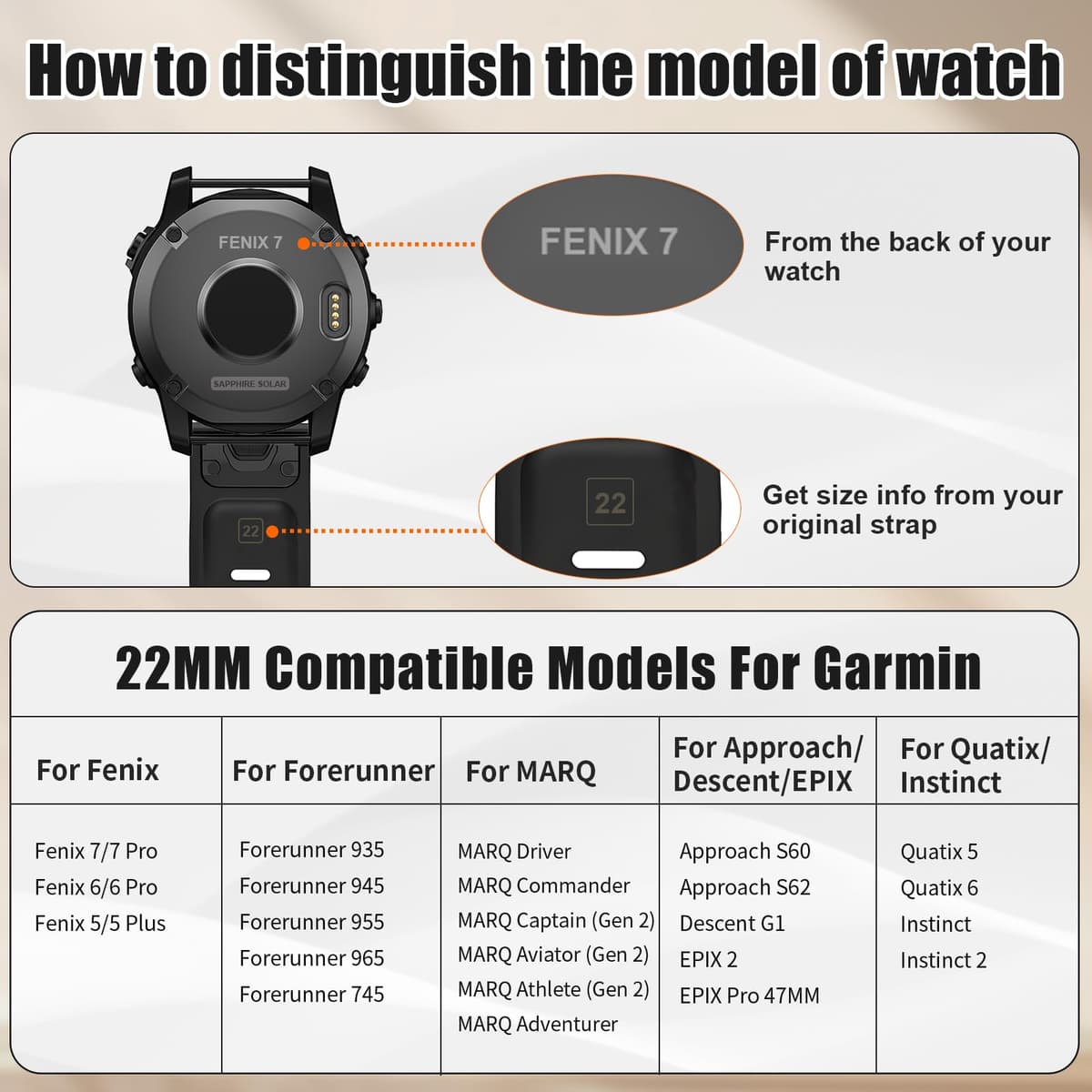 NotoCity Corrra para Garmin Fenix 7/6/5/6 Pro/7 Pro/5 Plus, Quickfit 22mm Correa para Garmin Fenix 8/8 pro 47mm, Forerunner 965/955/935, Nylon Correas para Epix Gen 2, Quatix 7/6/5(Negro) — view 2