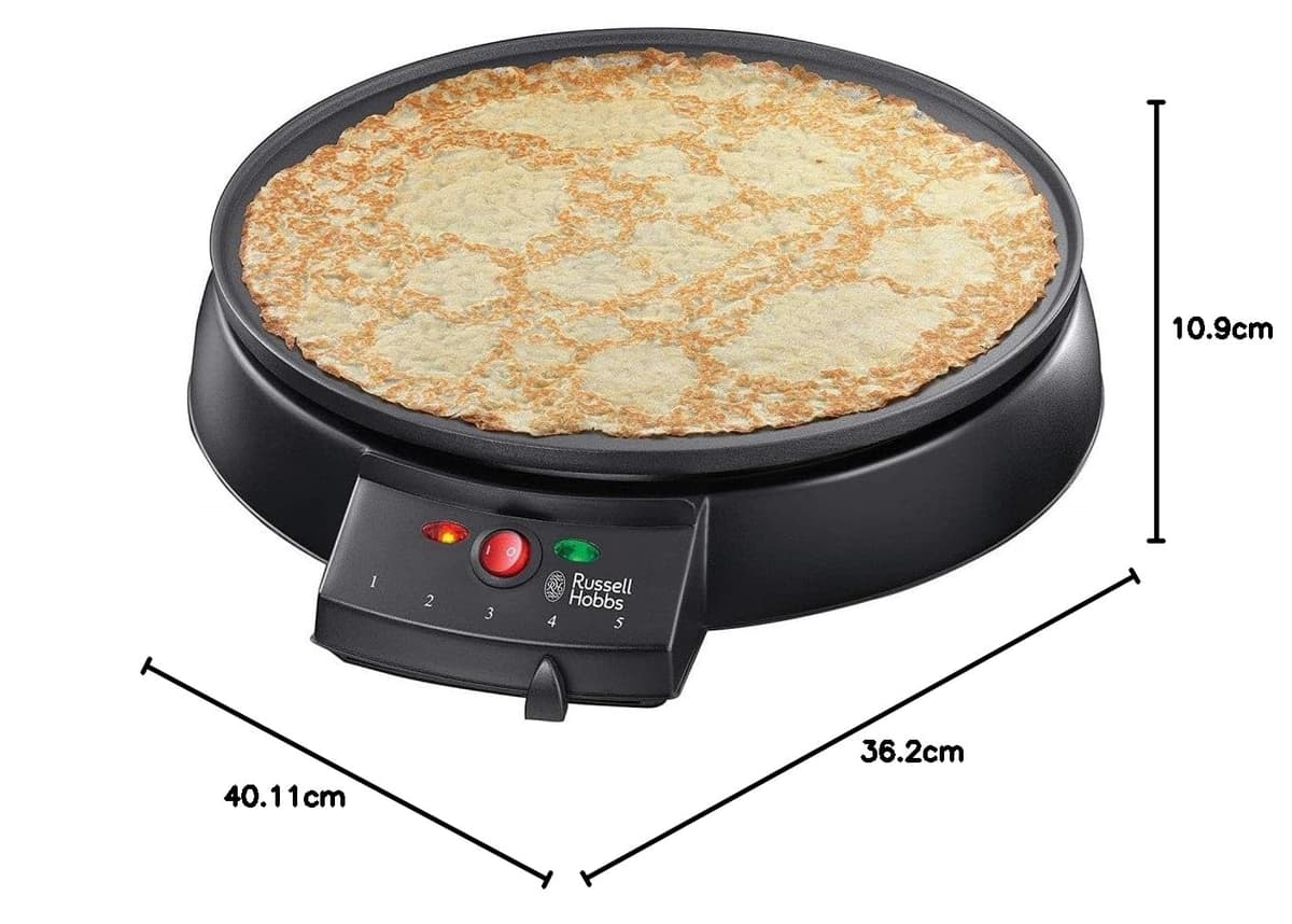 Russell Hobbs Electric Crepe & Pancake Maker - Large 30cm (12 inch) easy to clean Non-stick hotplate, Crepe making tools inc, Adjustable thermostat, Power on & temp indicator light, 1200W, 20920 — view 8