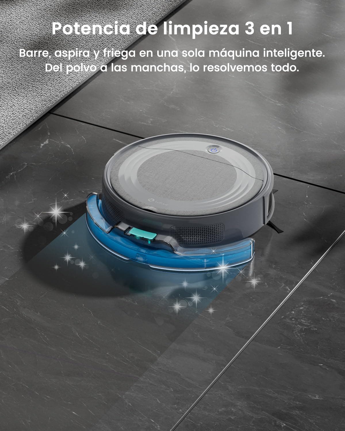 Lefant M310 Ultra Robot Aspirador y Fregasuelos 3 en 1 con Succión de 6000Pa, 170min, Mapeo Láser ToF, Evasión de Obstáculos PSD de 190°, Reconocimiento de Alfombras, WiFi/App/Alexa, Gris — view 4