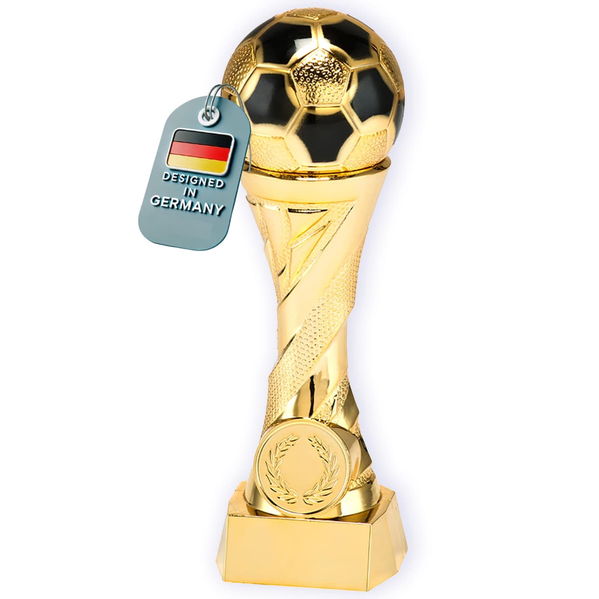 Larius Trofeo de fútbol en Oro y Plata con Grabado Personalizado