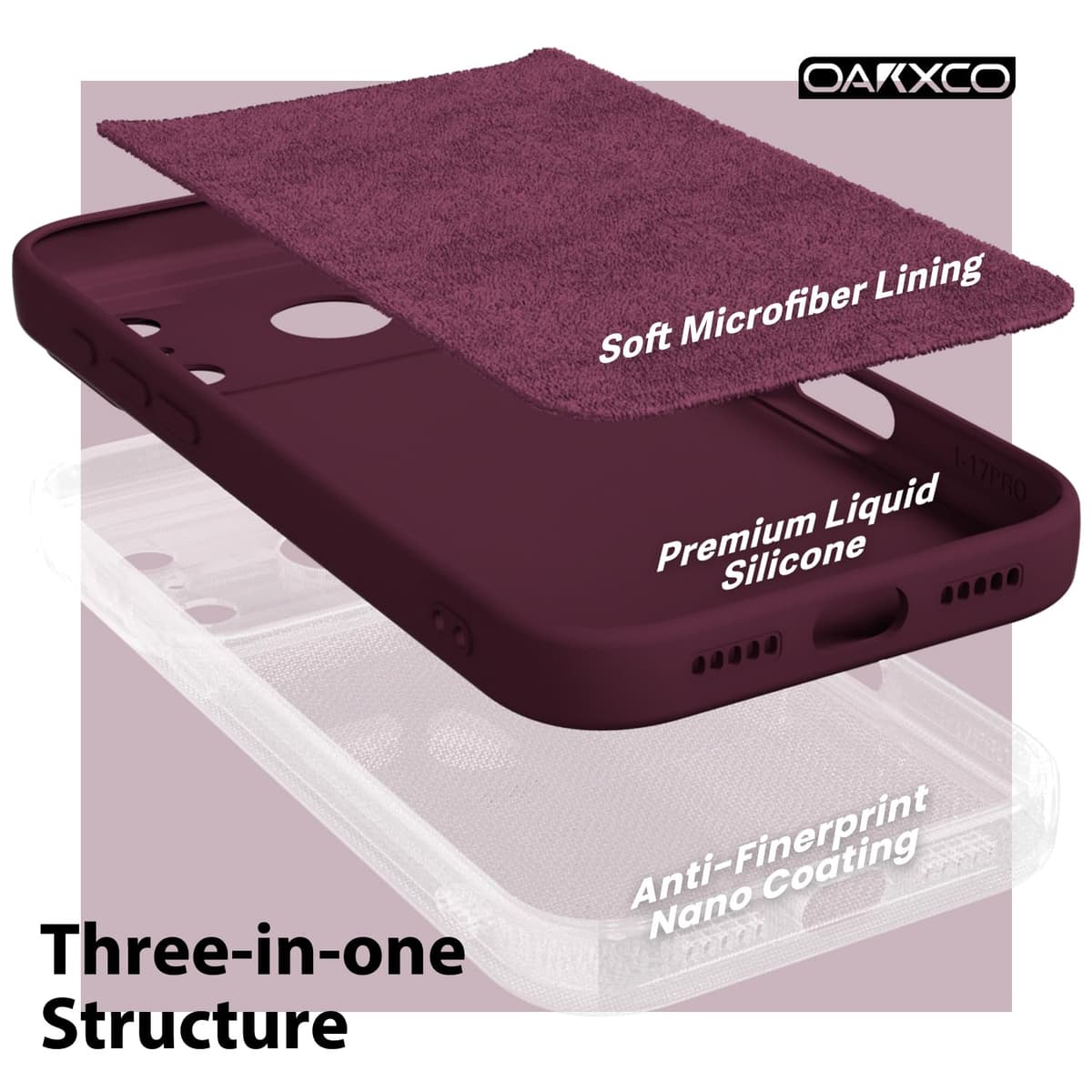 oakxco for iPhone 17 Pro Max Phone Case Liquid Silicone, Cute Thin Slim Grip Soft Rubber Gel for Women Men, Smooth Matte TPU Plain Solid Color Girly Simple Case with Camera Cover, Light Pink — view 54
