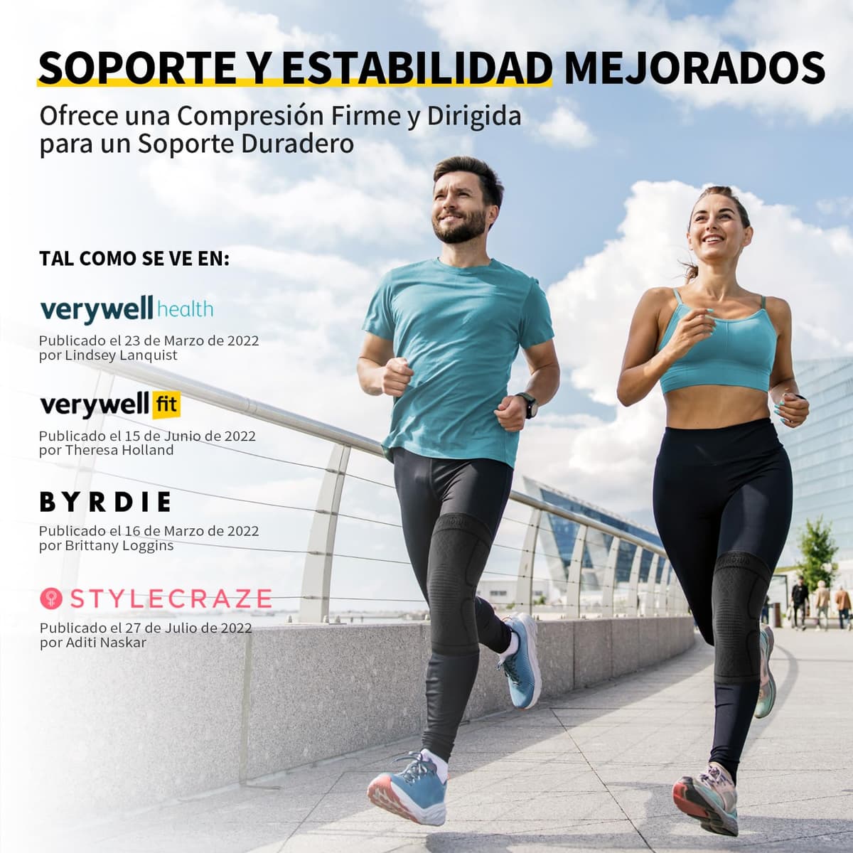 CAMBIVO 2Pcs Rodilleras Gym de Compresion, Rodilleras Menisco y Ligamento, Rodillera Transpirable y Antideslizante para Gym, Voleibol, Baloncesto, Correr, Bicicleta, Unisex — view 8