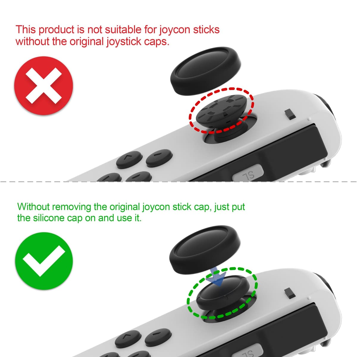 eXtremeRate PlayVital Thumb Grip Covers for Nintendo Switch, Switch Lite & OLED Joycon - Silicone Analog Thumbstick Grips - Airforce Blue — view 2