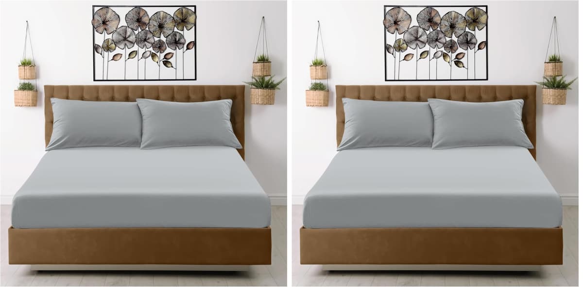 GC GAVENO CAVAILIA Fitted Sheet Single Bed (91 x 190cm) - Grey Bedding Sheets - Plain Dyed Microfiber Bed Sheets Single - (10 inch) 25cm Deep Pocket Bottom Sheet - Easycare - Wrinkle & Fade Resistant — view 46