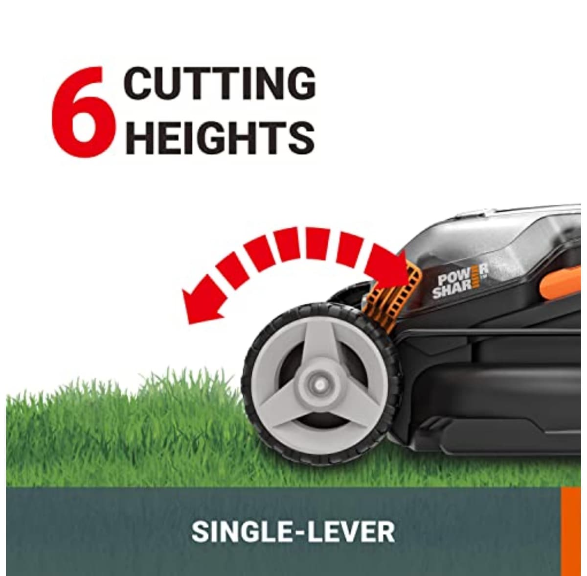 Worx WG779E.2 40V 34cm Cordless Lawnmower, ideal for Gardens up to 230㎡, Cut-to-Edge, striped Lawn Roller, foldable Handle, PowerShare, includes 2x 2.0Ah Batteries, Charger & 30L Grass collection bag — view 4