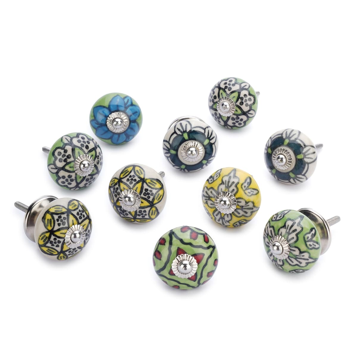 Ajuny Vintage Juego de 20 Pomos de Cerámica Blanca para Cómoda Cajón Armario Cocina Moderna Baño y Dormitorio Tiradores Decorativos Hechos a Mano — view 39