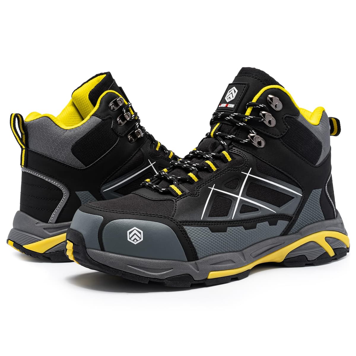 LARNMERN Zapatos de Seguridad Hombre Antiestático Punta de Acero SRC Antideslizante Transpirable Comodos Zapatillas Pies Anchos Cordones Trabajo — view 9