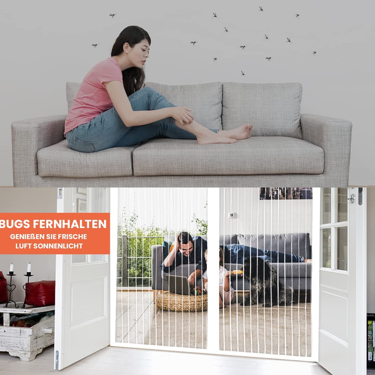 DIKER Mosquitera Puerta Magnetica mosquiteras para puertas 90x210cm cortina mosquitera puerta exterior Cierre Automático para dormitorio balcón sala de estar puerta de patio, Negro — view 11