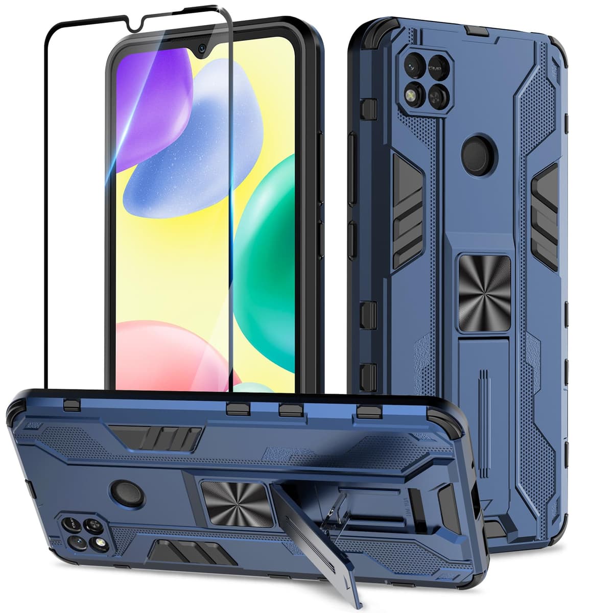 Funda para CMF Phone 2 Pro, Carcasa Antigolpes con Soporte anular metálico, Case Protectora de Grado Militar, Negro — view 764