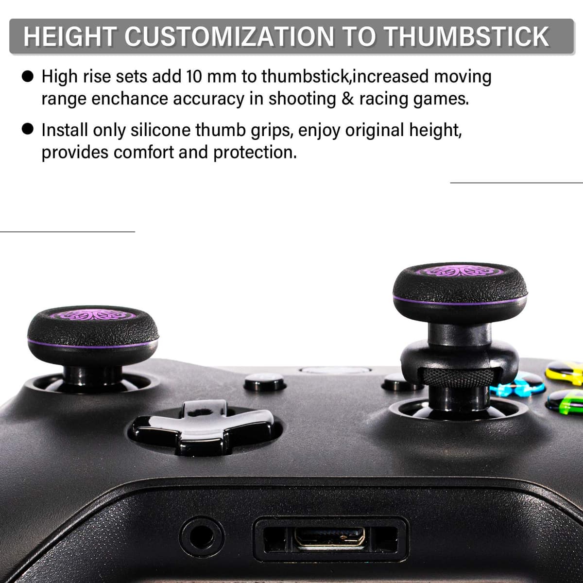 Playrealm FPS Thumbstick Extender & Printing Rubber Silicone Grip Cover 2 Sets for Xbox Series X/S & Xbox One Controller (Cthulhu Secret) — view 3