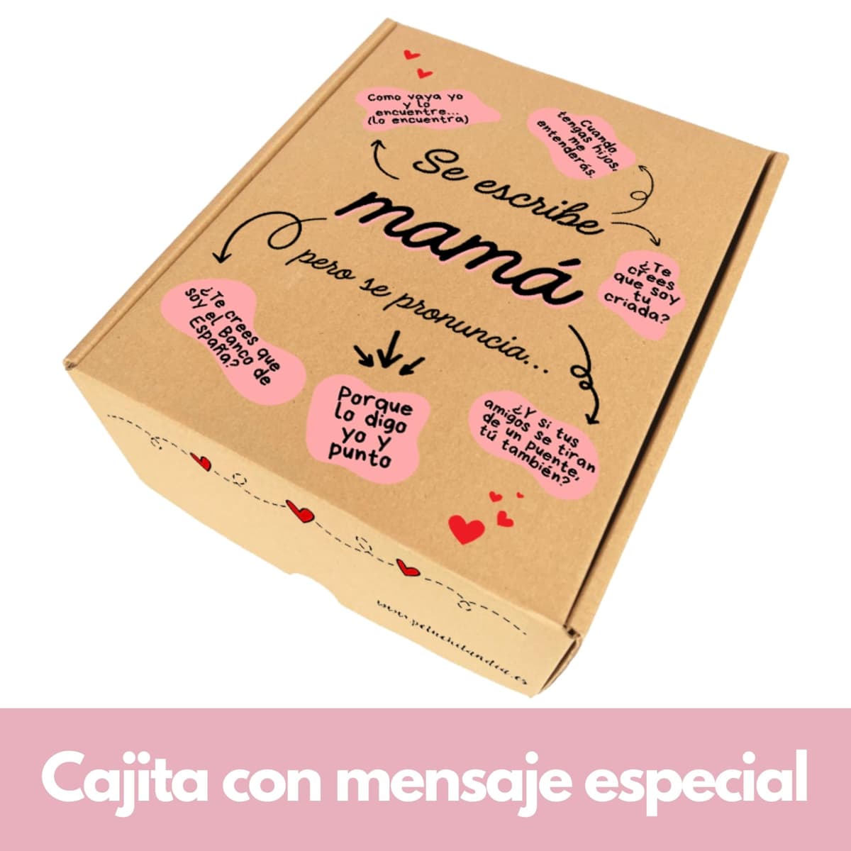 Peluchilandia Regalo Madre Divertido y Original | Cajita con Peluche Personalizado Te Quiero Mama con Bombones y Tarjeta | Regalos Mujer para el Dia de la Madre (Marrón) — view 3