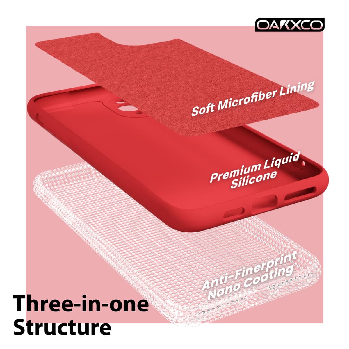 oakxco for iPhone 17 Pro Max Phone Case Liquid Silicone, Cute Thin Slim Grip Soft Rubber Gel for Women Men, Smooth Matte TPU Plain Solid Color Girly Simple Case with Camera Cover, Light Pink — view 1489