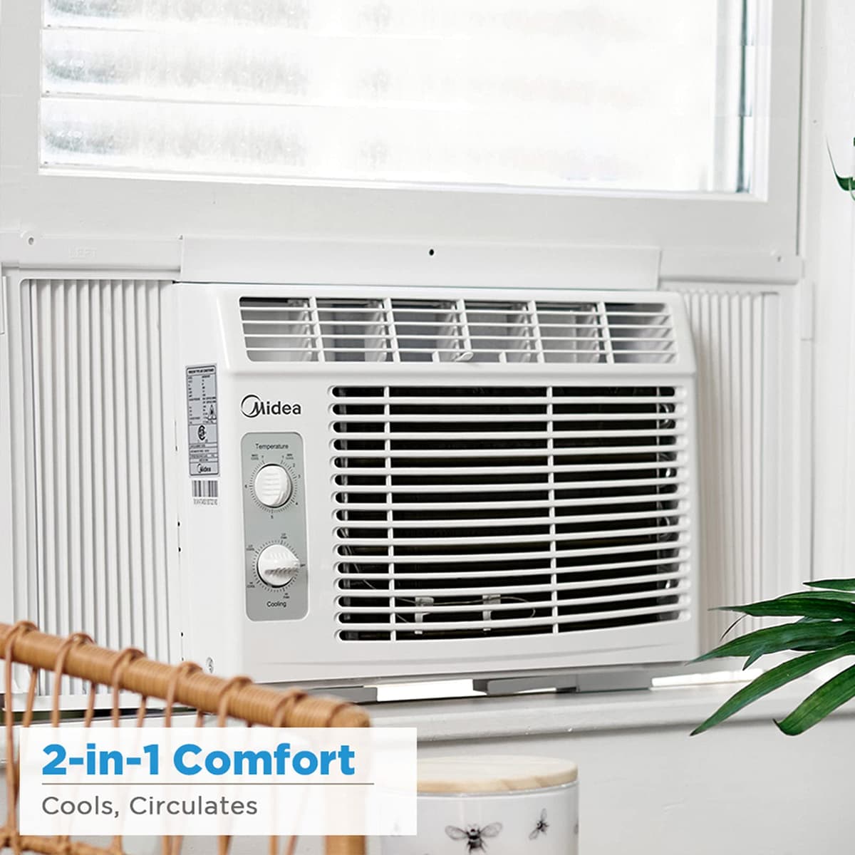 Midea 5,000 BTU EasyCool Window Air Conditioner and Fan - Cool up to 150 Sq. Ft. with Easy to Use Mechanical Control and Reusable Filter, Window Type MAW — view 3