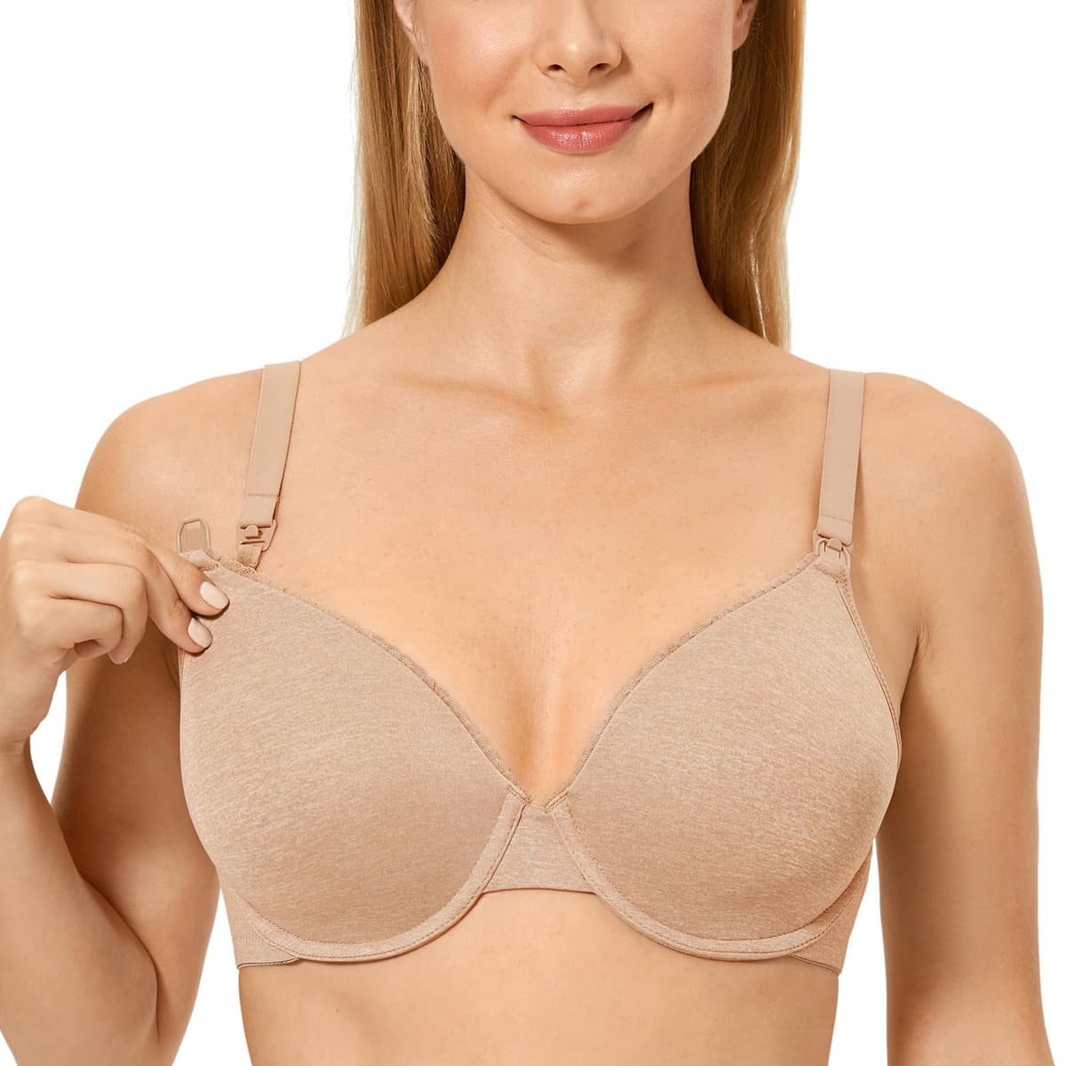 Gratlin Women's Full Cup Lightly Lined Plunge Underwire Maternity Nursing Bra — view 13