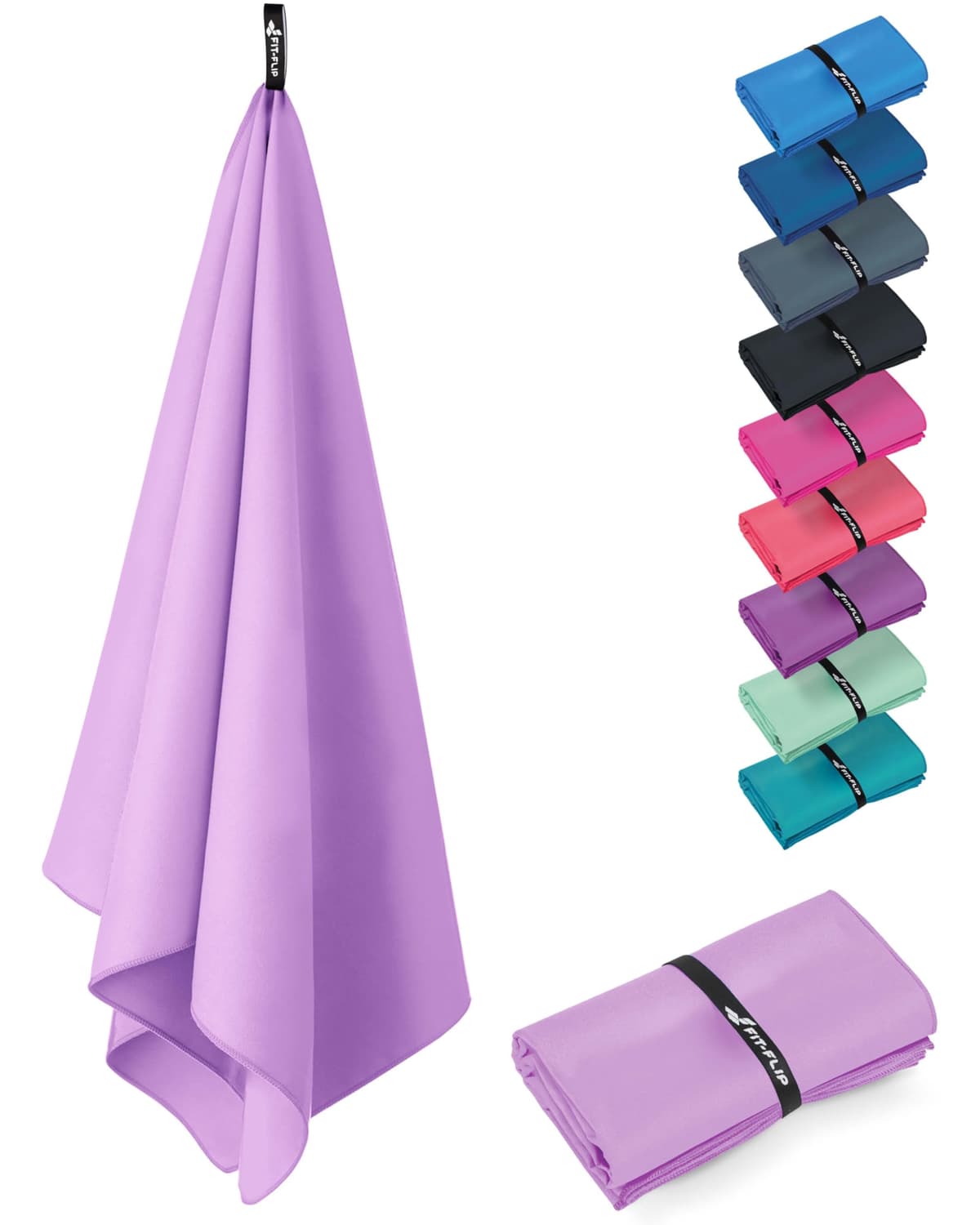Fit-Flip Toalla Microfibra Gimnasio - compacta, Ultraligera y de Secado rápido – Toallas para Gym, Piscina, Viaje, Natacion y Playa Grande — view 8
