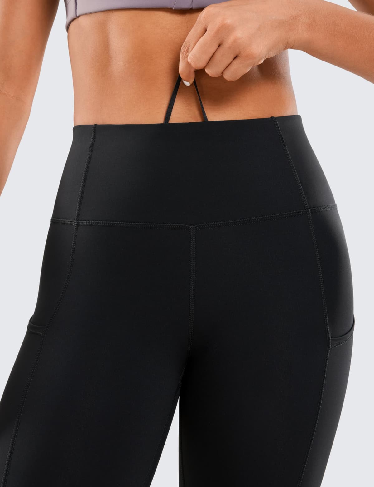 CRZ YOGA Women's Naked Feeling Gym Leggings Squat Proof High Waist Yoga Pants Sports Tights with Pockets - 25 Inches — view 5