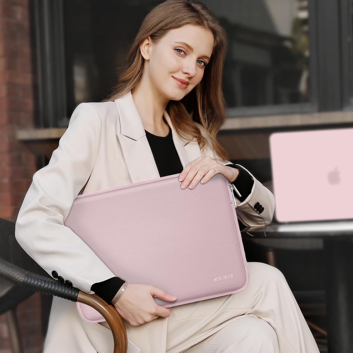 MOSISO Laptop Case 13 inch, 13 inch Laptop Sleeve Bag Compatible with MacBook Air M5 M4 M3 M2 M1 2026-2018 / Neo A18 chip/Pro 13 M2 M1, Neoprene Computer Sleeve Bag with Small Case, Baby Pink — view 5