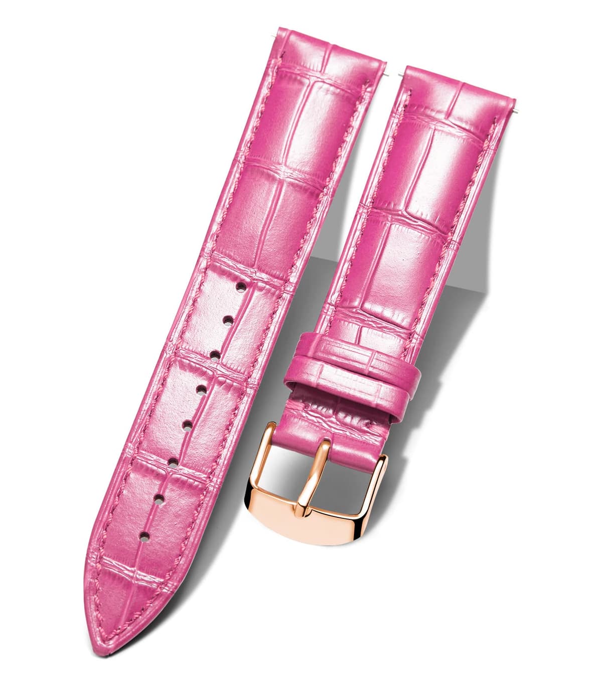 BINLUN Quick Release Leather Watch Straps Replacement Watch Bands Smart Watch Strap Crocodile Pattern in 10 Colors 13 Sizes with Silver/Gold/Rose-Gold Buckle for Men Women(10mm-24mm) — view 30