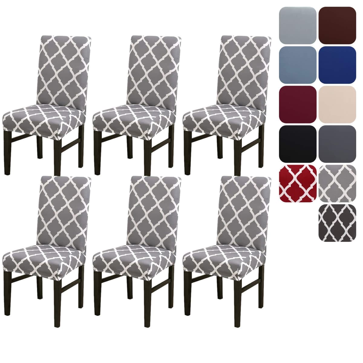 Dining Room Chair Covers Slipcovers Set of 4, Stretch Removable Washable Dining Chair Protector Decoration Cover Seat Slipcover for Hotel, Ceremony, Banquet, Kitchen, Restaurant, Home — view 21