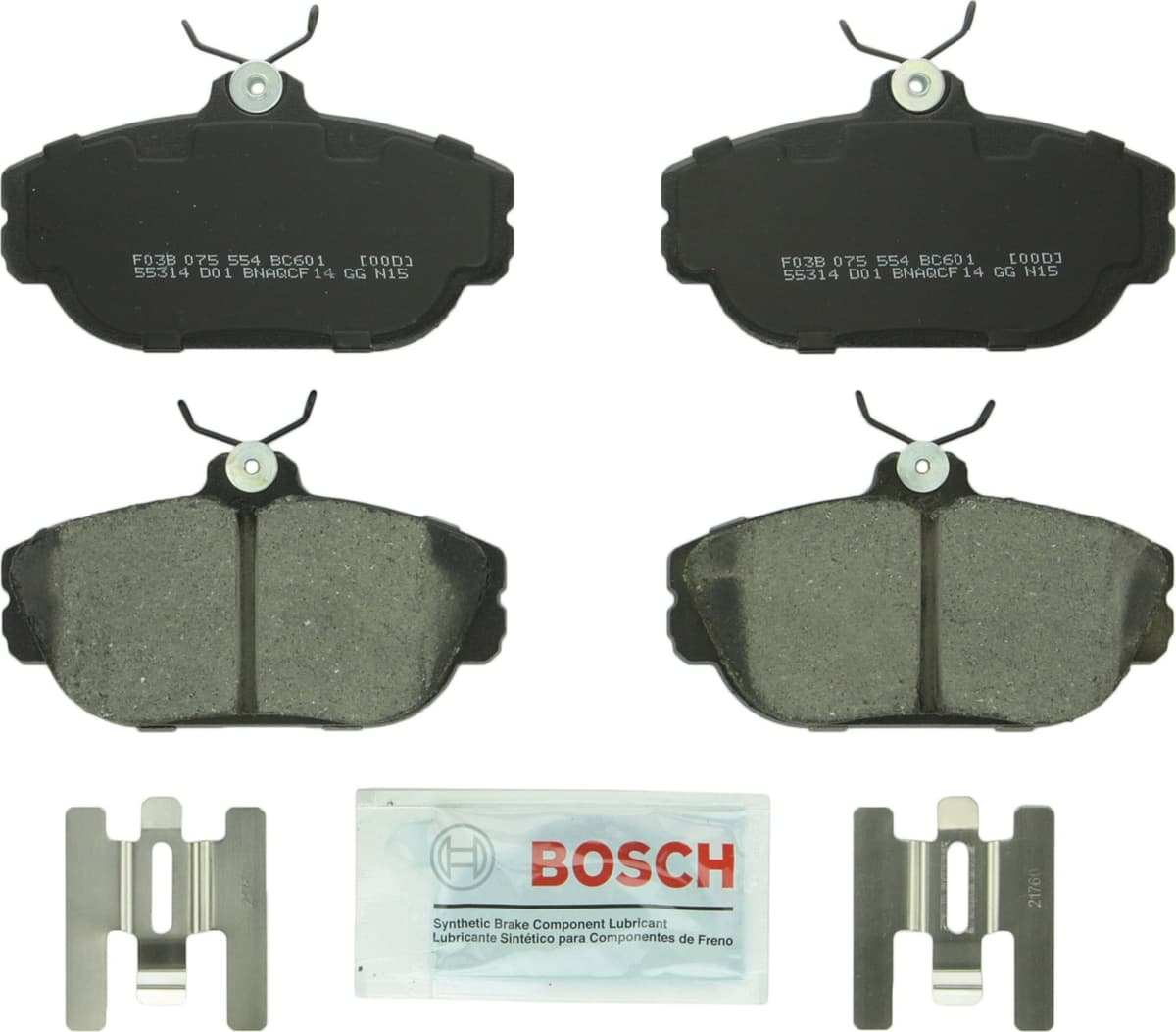 Bosch BC914 QuietCast Premium Ceramic Disc Brake Pad Set For: Acura ILX; Honda Accord, Civic, CR-V, Element, Fit, Front — view 250
