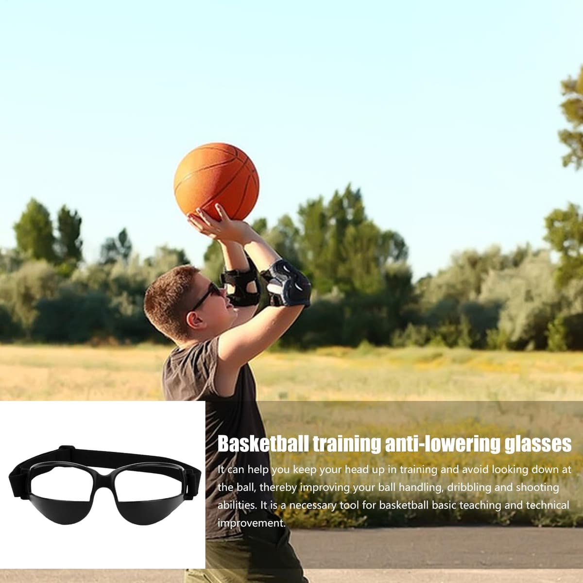 Generisch Gafas de baloncesto, gafas deportivas portátiles, gafas de regateo, especificaciones protectoras para regatear, equipo de entrenamiento de baloncesto — view 2