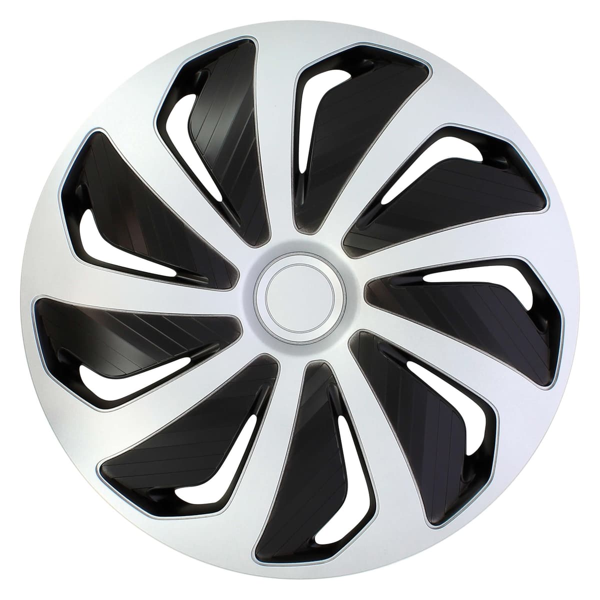 Juego de 4 Tapacubos de 14 Pulgadas Diseño Illinois RC Black, Acabado Negro y ABS Resistente a Fuertes Impactos, Duradero y Fiable con Anillo de sujeción Ajustable — view 4