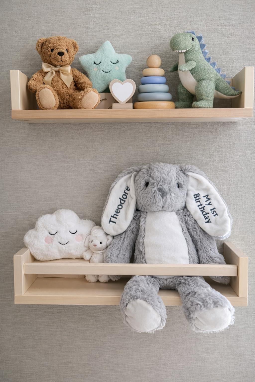 Personalised Baby Bunny Teddy Bear – Soft Plush Rabbit with Custom Name & Date – Newborn Baby Gift, Baby Shower Present, Nursery Soft Toy, Baby’s 1st – 5 Colours — view 5