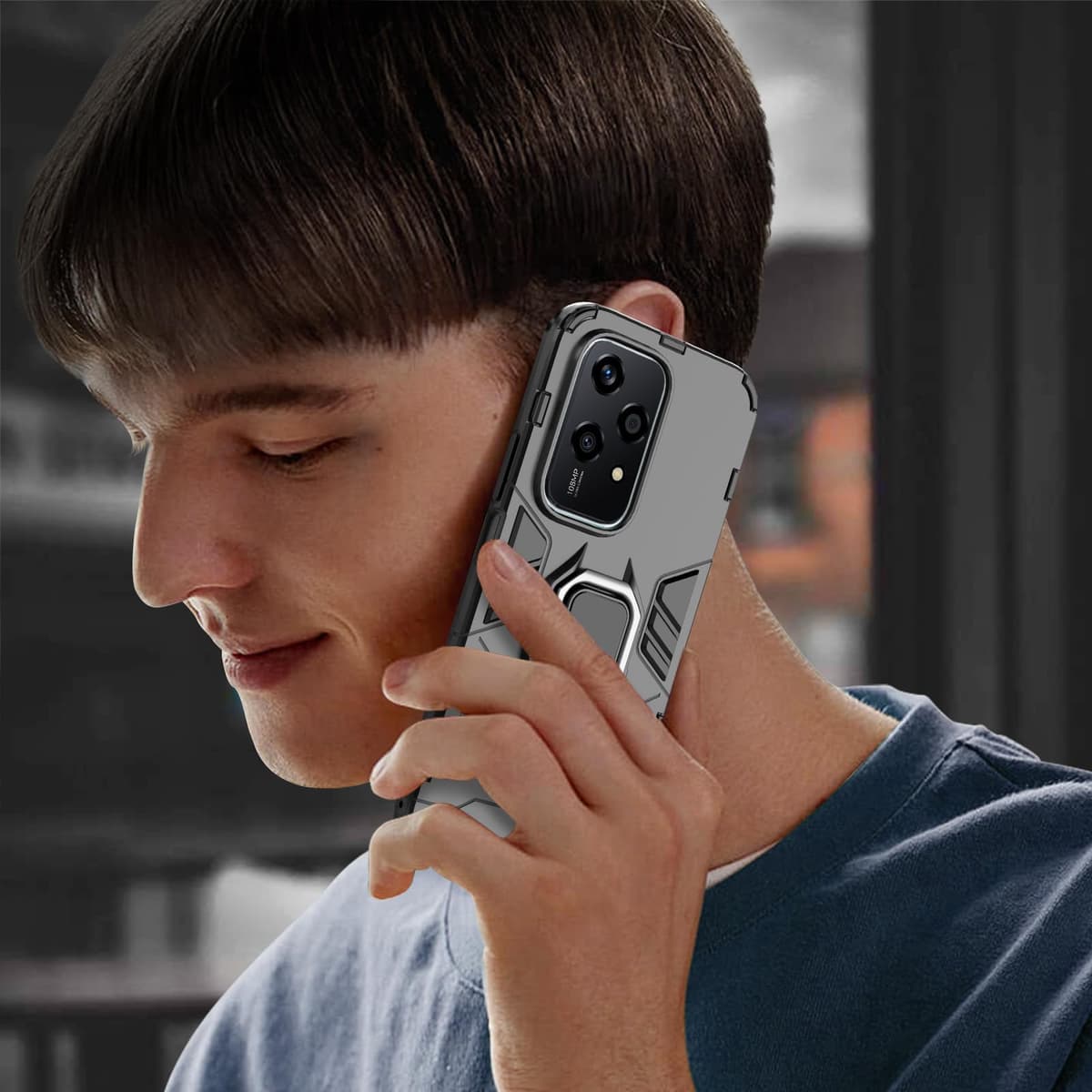Funda para CMF Phone 2 Pro, Carcasa Antigolpes con Soporte anular metálico, Case Protectora de Grado Militar, Negro — view 1741