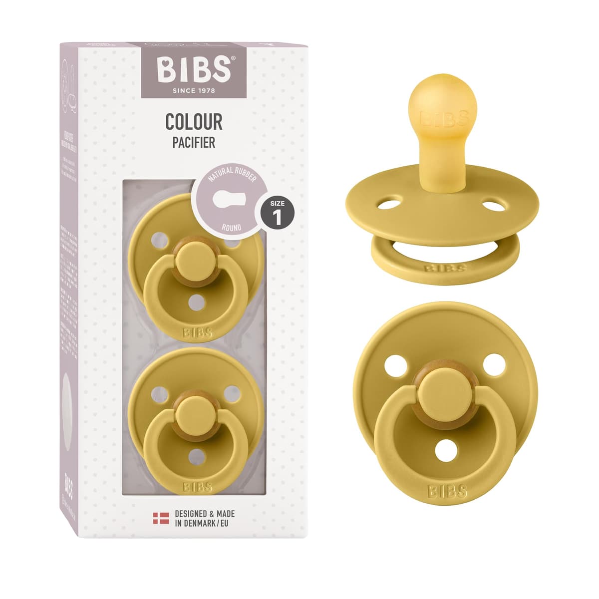 BIBS Colour Soother 2-Pack, BPA Free Dummy Pacifier, Round Nipple. Natural Rubber Latex, Size 2 (6-18 Months), Sky Blue/Steel Blue — view 39