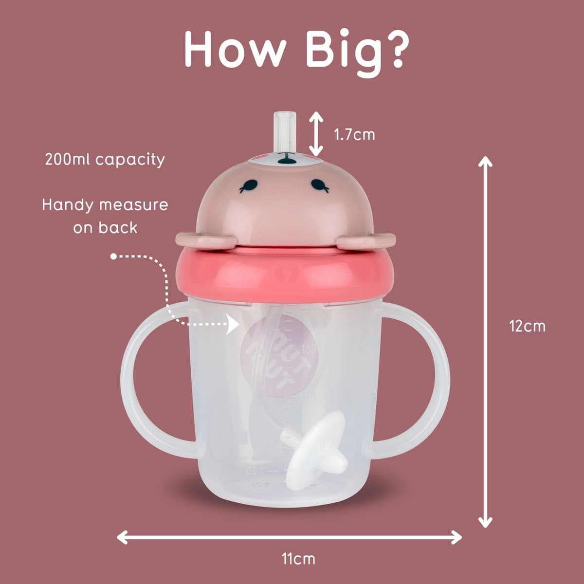TUM TUM Tippy Up Free Flow Sippy Cup (No Valve), Sippy Cup for Toddlers, 200ml, BPA Free (Betsy Bear S3) — view 6